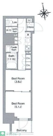 コンフォリア・リヴ北新宿の物件間取画像